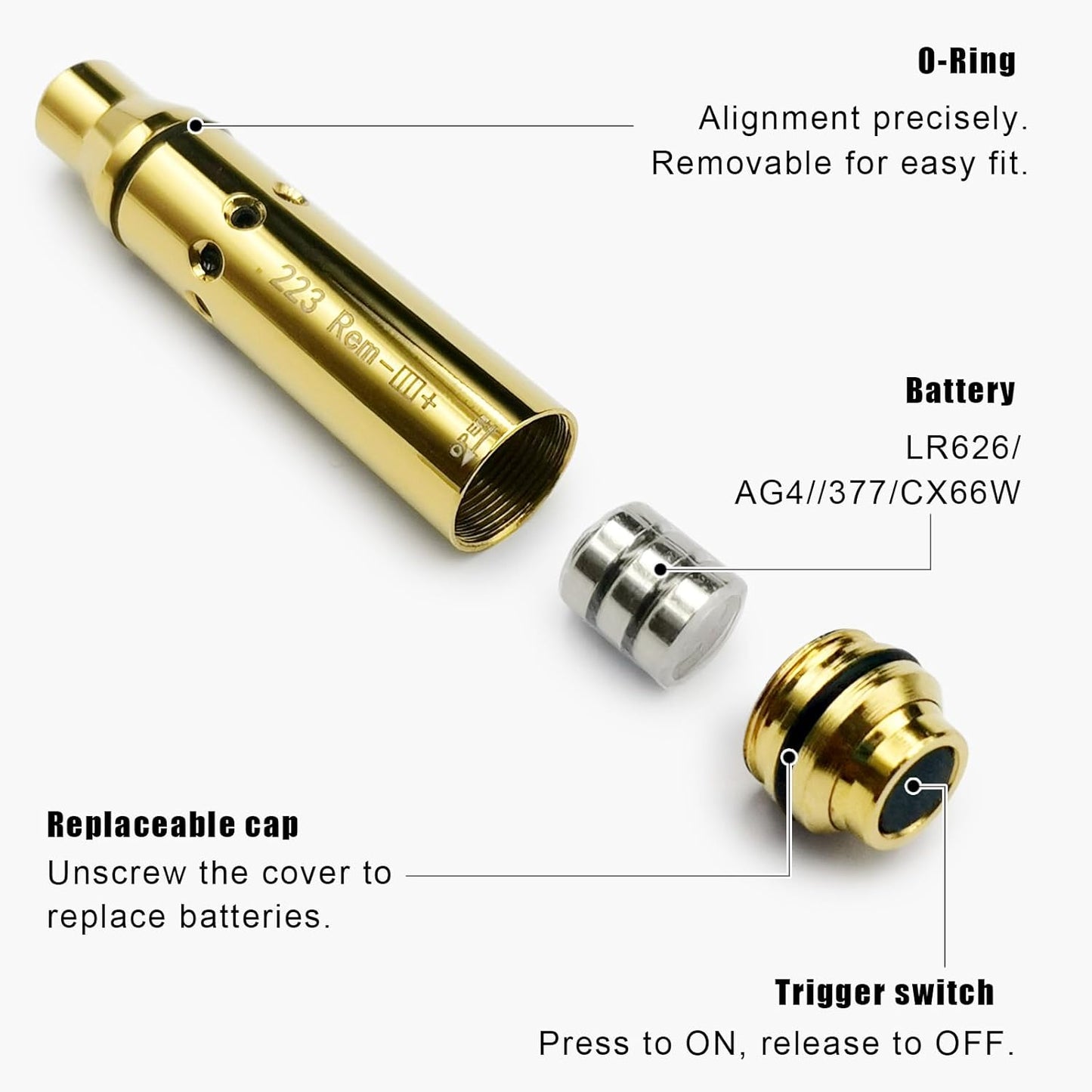 9mm/380ACP/40S&W/45ACP Dry Fire Training Cartridge Integrated Snap Cap for Dry Fire Trainer,Red Dot Beam Bullet with Double O-Ring