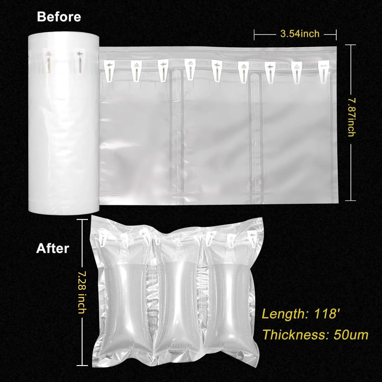 Hijelyn Air Pillows for Shipping with Pump Packaging Air Bags 400 Count Inflatable Shipping Supplies Box Filler Packing Materials Alternative to Packing Peanuts, Purse Stuffers for Shape 3.54" x 7.87"