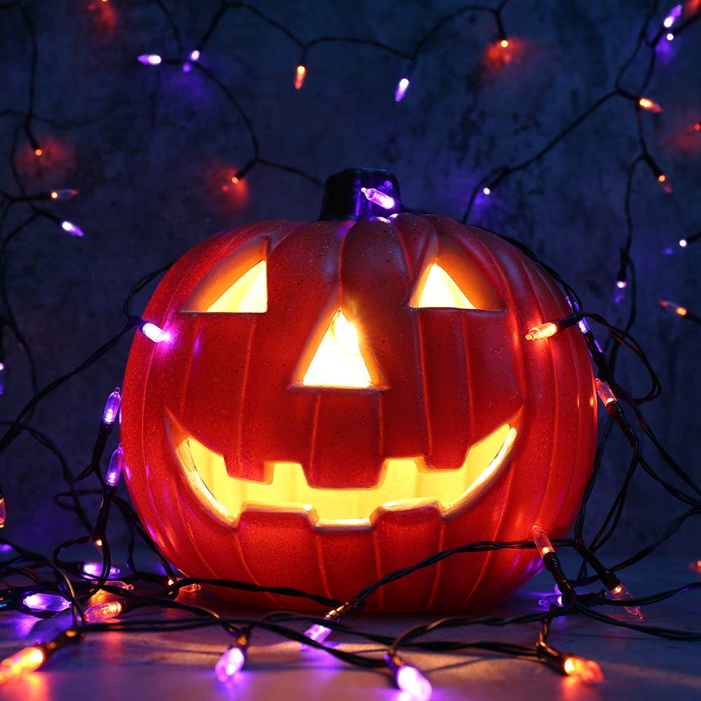 Jnaurb Halloween String Lights, 33Ft 100 Led Waterproof Orange & Purple, 8 Modes & Timer, Model Jt-Elfc300V0200-C