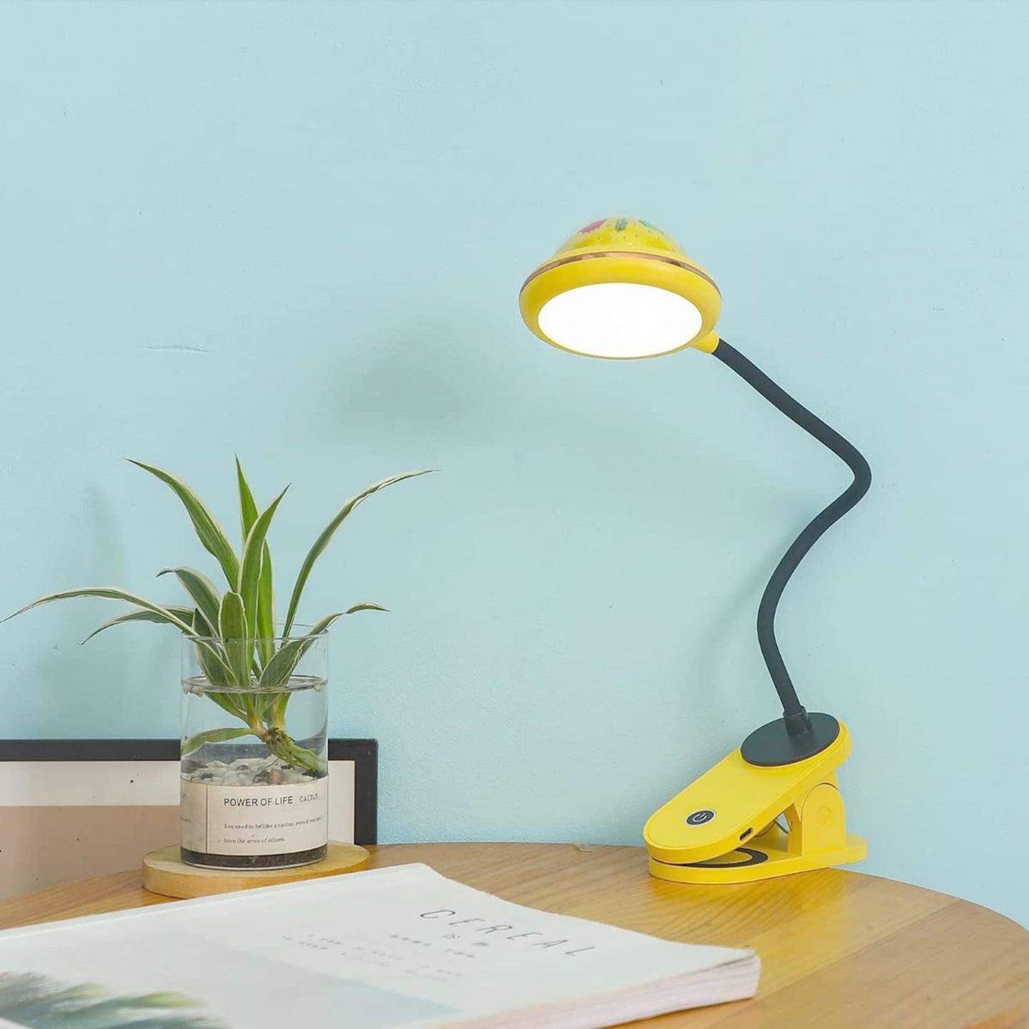 GOYOJO LED Folding Book Light, 2W Dimmable, USB Rechargeable, Touch Control, Cool White, Yellow