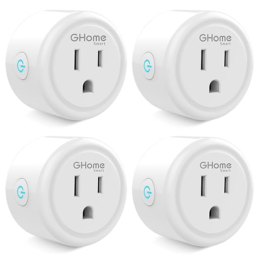 GHome Smart Plug Mini, WiFi Smart Outlet Plug Works with Alexa and Google Home, Timer Outlet with APP Control, 2.4GHz Netw...