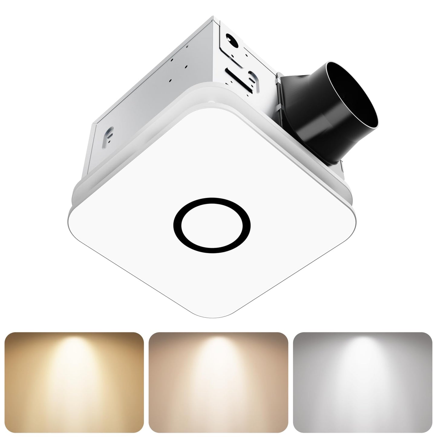 2-In-1 Bathroom Exhaust Fan With Light, 32W Quiet Vent Fan - 130 Cfm & 1.5 Sones, 1200Lm Led Light - 3000K/4000K/5000K Adjustabl