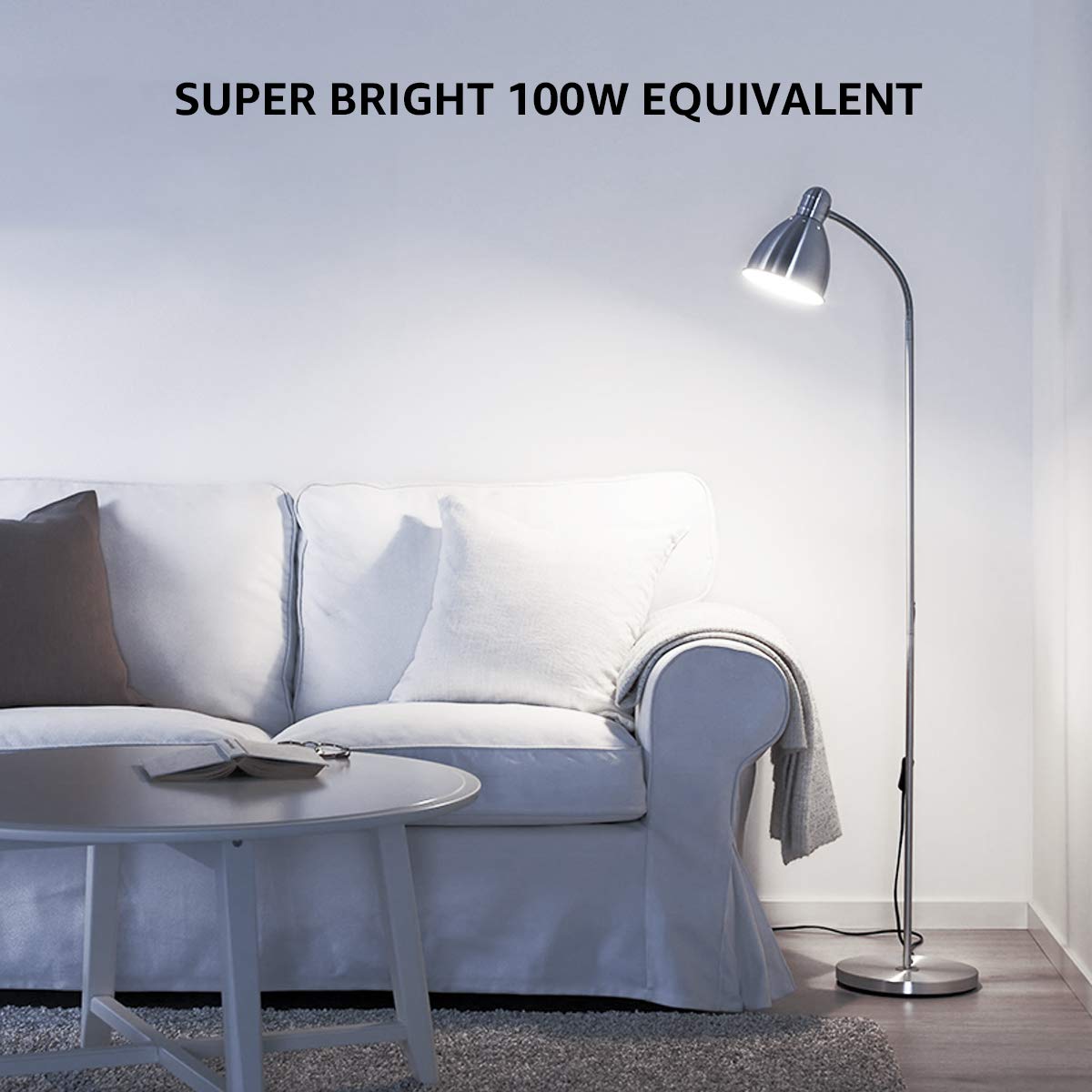 LE 100W Equivalent LED Light Bulbs, 14W 1500 Lumens Daylight White 5000K Non-Dimmable, A19 E26 Standard Base, 10000 Hour Lifetime, Pack of 6