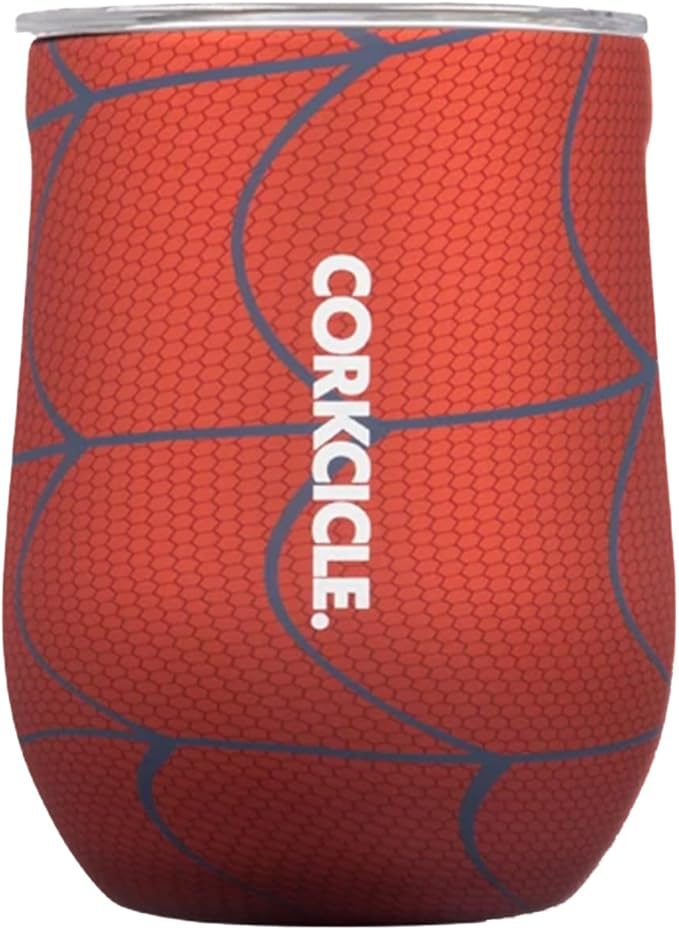 Corkcicle Spiderman Stemless Wine Glass Tumbler, Triple Insulated Stainless Steel, Easy Grip, Non-slip Bottom, Keeps Beverages Chilled for 9 Hours, 12 oz