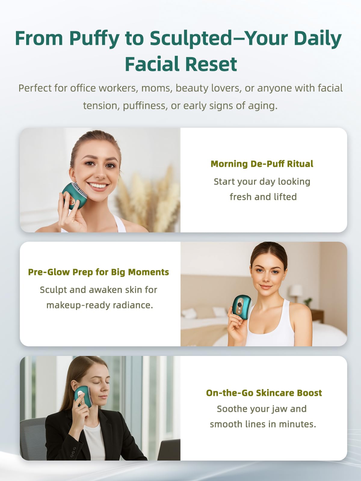 Kinbana Lymphatic Contour Face Brush - Face Massager for Lymphatic Drainage, Double Chin Reducer, and Facial Sculpting - Gentle