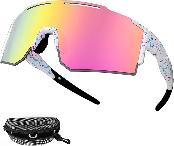IX INOXTO Sports Sunglasses for Men Women Cycling Sunglasses Lightweight TR90 Frame UV400 Protection Goggles for Baseball Run