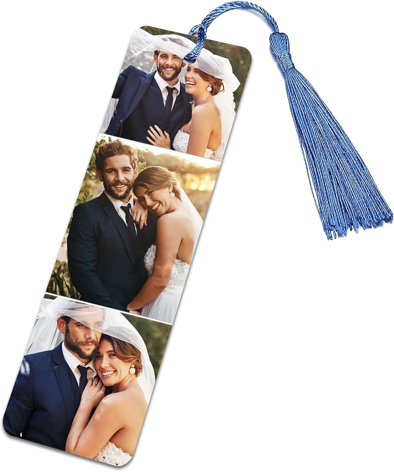 Custom Bookmark, Personalized Wood Bookmarks Tassel with Photo, Customized Double-Sided Bookmark for Women Men Book Lover Christmas Valentine's Day
