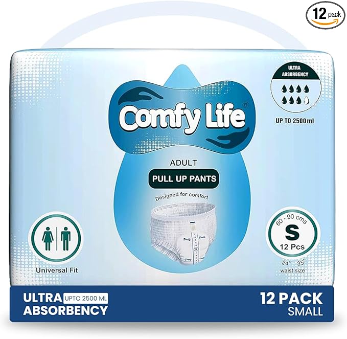 Premium Adult Incontinence Pull Up Diaper Pants 12 Pack High Absorbency (Small)