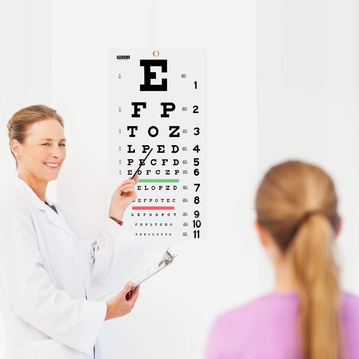 PECULA Eye Chart for Exams - Snellen Wall Chart 20 Feet, 11 X 22 in.