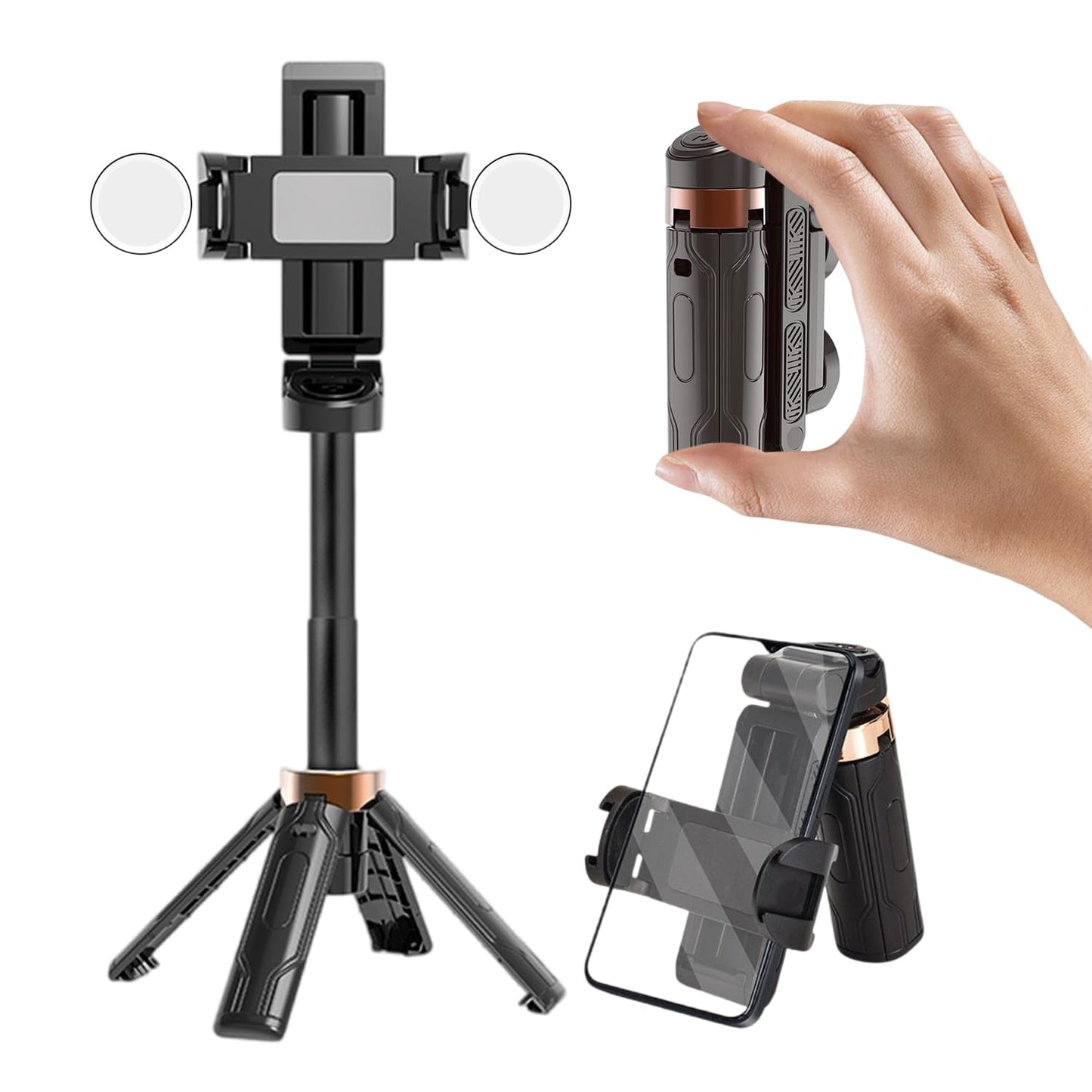 Hytamy Selfie Stick Tripod, Portable Pocket Size Selfie Stick, Extendable Detachable Cell Phone Tripod With Wireless Detachable