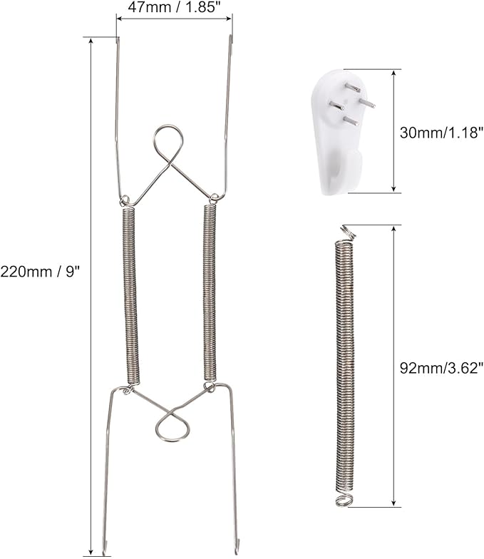 uxcell Plate Hanger, 10 Inch Stainless Steel Invisible Wall Plate Hangers with Wall Decorative Hooks and Tip Protectors for Decorative Plates and Art