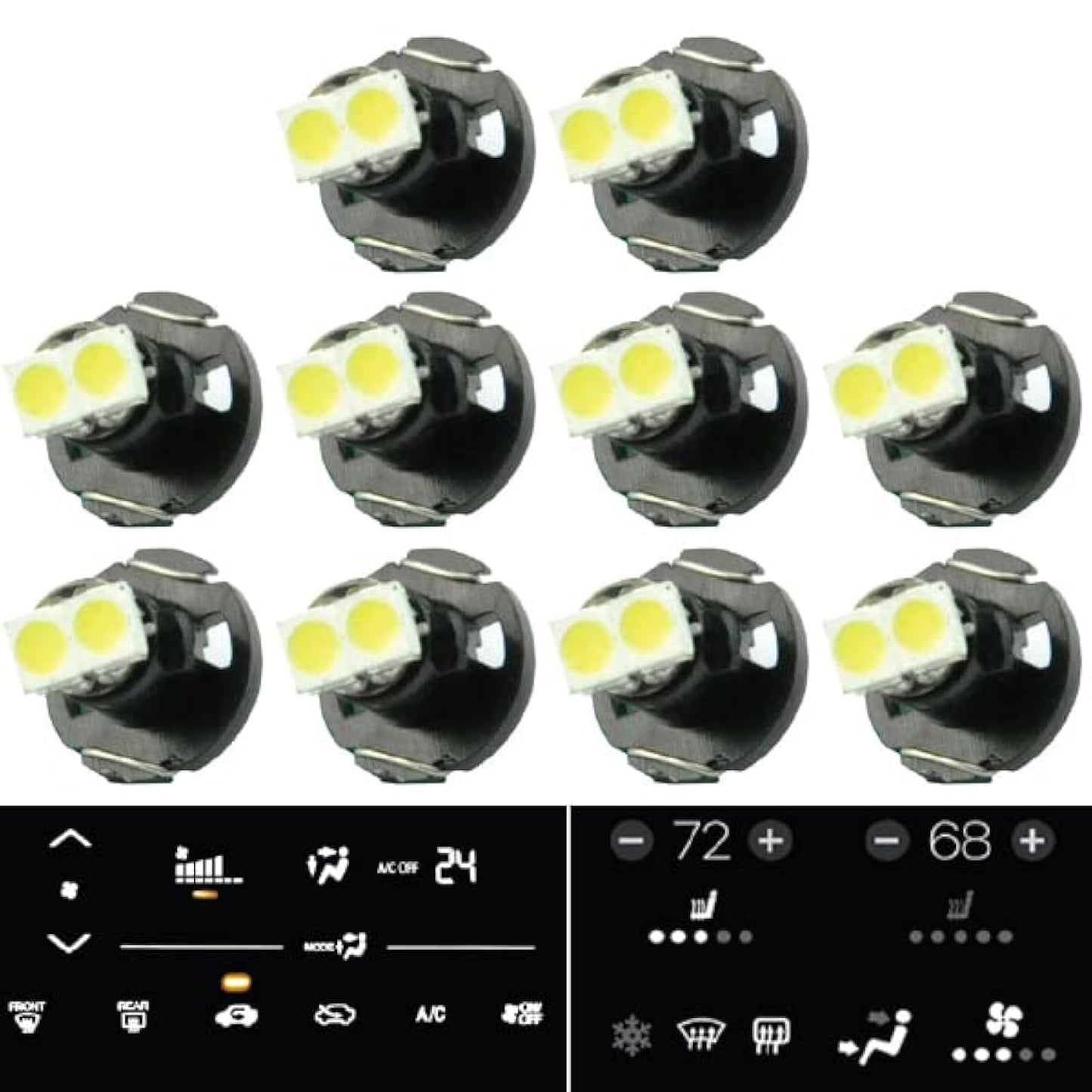 brit high-standards T4/T4.2 Neo Wedge 2 SMD LED Bulbs for Car Dashboard - White