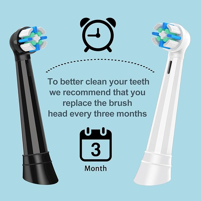 8 Pack IO Replacement Heads Compatible with Oral B IO 2/3/4/5/6/7/8/9/10/Deep Clean Series Electric Toothbrushes, Brush Heads Compatible with Oral B iO (Black/White)