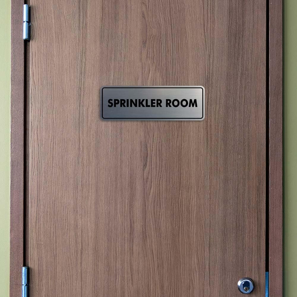 Signs ByLITA Standard Sprinkler Room Sign (Brushed Gold) - Small 2 Pack