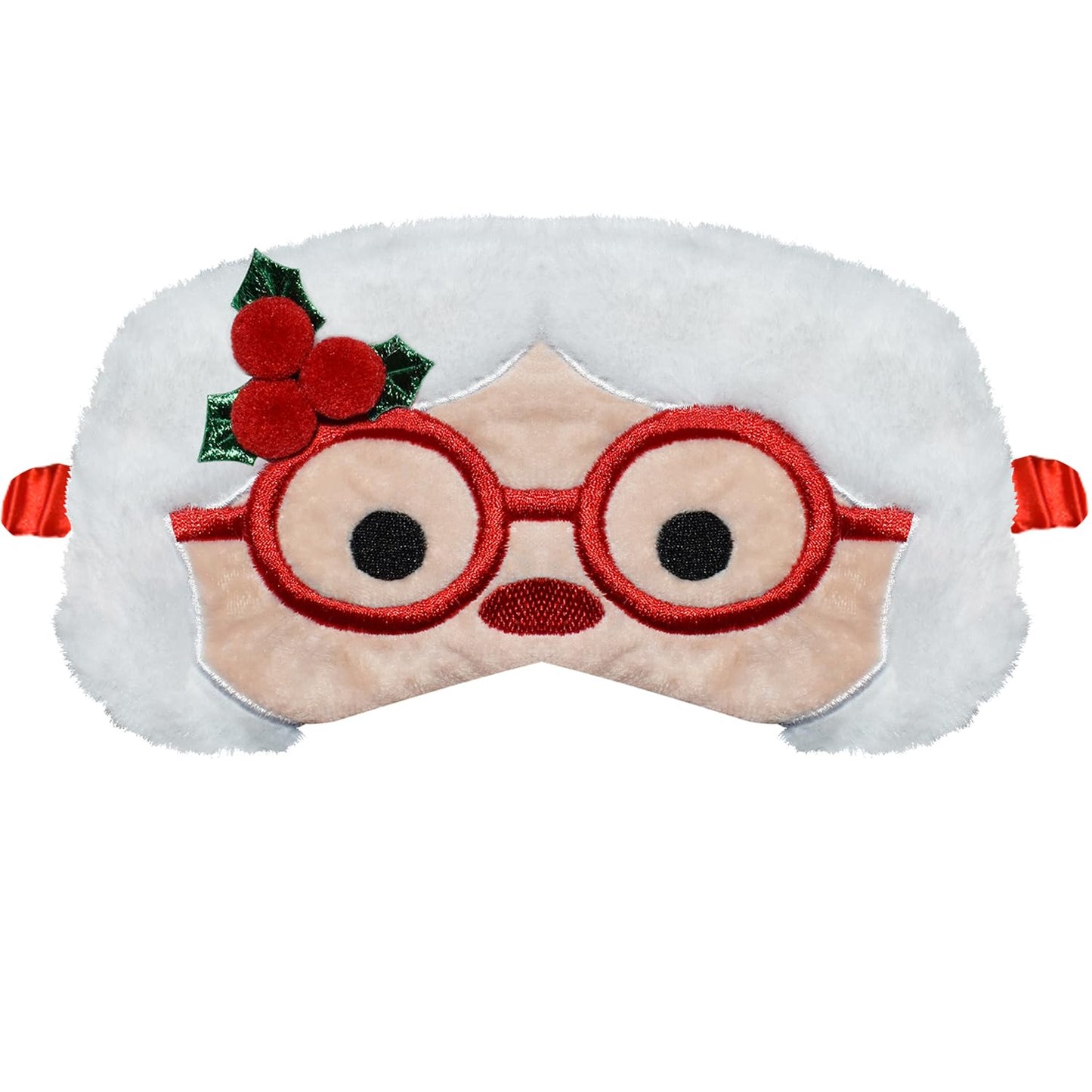 VHOPMORE Cute Sleeping Mask Sleep Mask, Funny Santa Claus Soft Plush Eye Mask for Travel Nap Sleeping Chrismas Blindfold Eye Cover Eyeshade for Adult Kids Girls Teens Men Women - Santa Claus