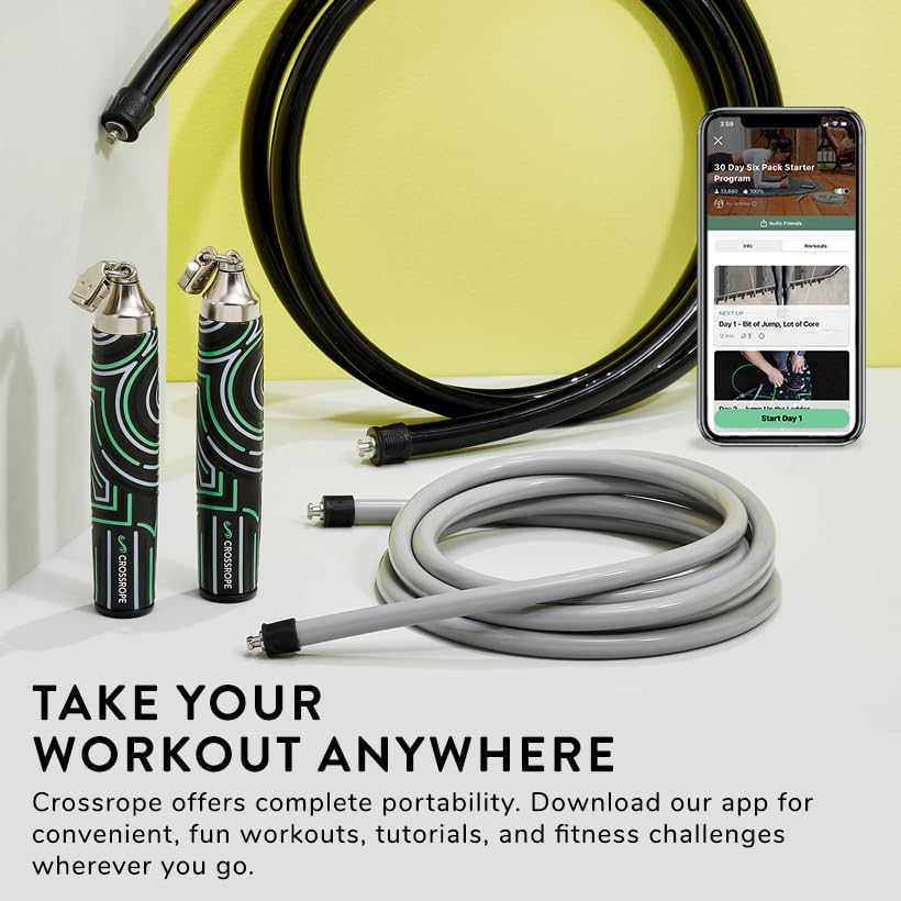 Crossrope Get Strong Set - Weighted Jump Ropes for Strength Training - Improve Power and Endurance in a Fun Jump Rope Work...