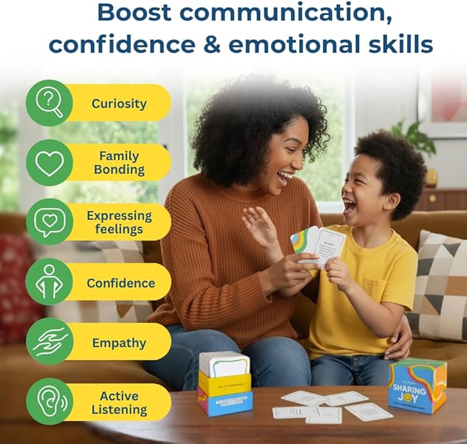 Big Life Journal Sharing Joy Family Conversation Cards - 150 Cards That Bring Families Closer Together, Put Down The Phones & Connect with Family, Meaningful Talk, Great for Dinner Table, Road Trips
