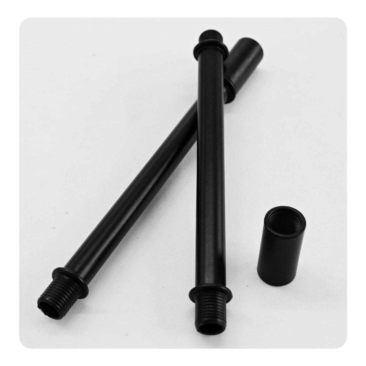 Auxbc 4 Sets 4.7” Straight Pipe Lamp Stem Kit - M10 Double End Threaded Black Lamp Parts For Diy Floor, Table & Ceiling Lights