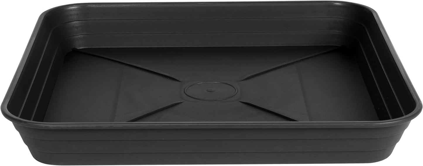 4 Pack Square Plant Saucer Tray 18 inch, Heavy Duty Plastic Plant Saucers for Indoors Outdoor, Flower Plant Drip Trays for Pots, Square Seed Starting Tray, Seedling Growing Trays
