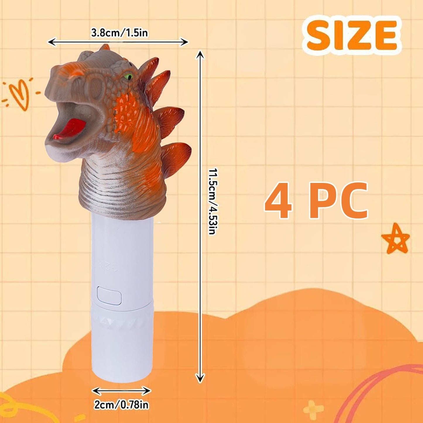 Darlur 4 Pack Small Mini Cute Kids Flashlight  Rechargeable Dinosaur Flashlights For Boys Girls Christmas Gifts Stocking Stuffers
