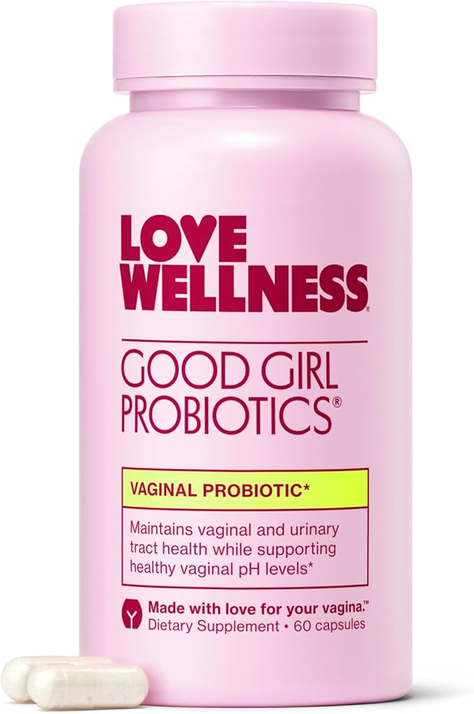 Love Wellness Good Girl Probiotics | Women's Vaginal Health Supplement | Vaginal Probiotics for Women pH Balance & Urinary Tract Health | Support Vaginal Odor & Flora | 60 Count