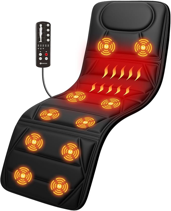 CooCoCo Full Body Massage Mat with Heat, Birthday Gifts for Dad Mom Women Men, 10 Motors Vibrating Massaging Mattress, Mas...