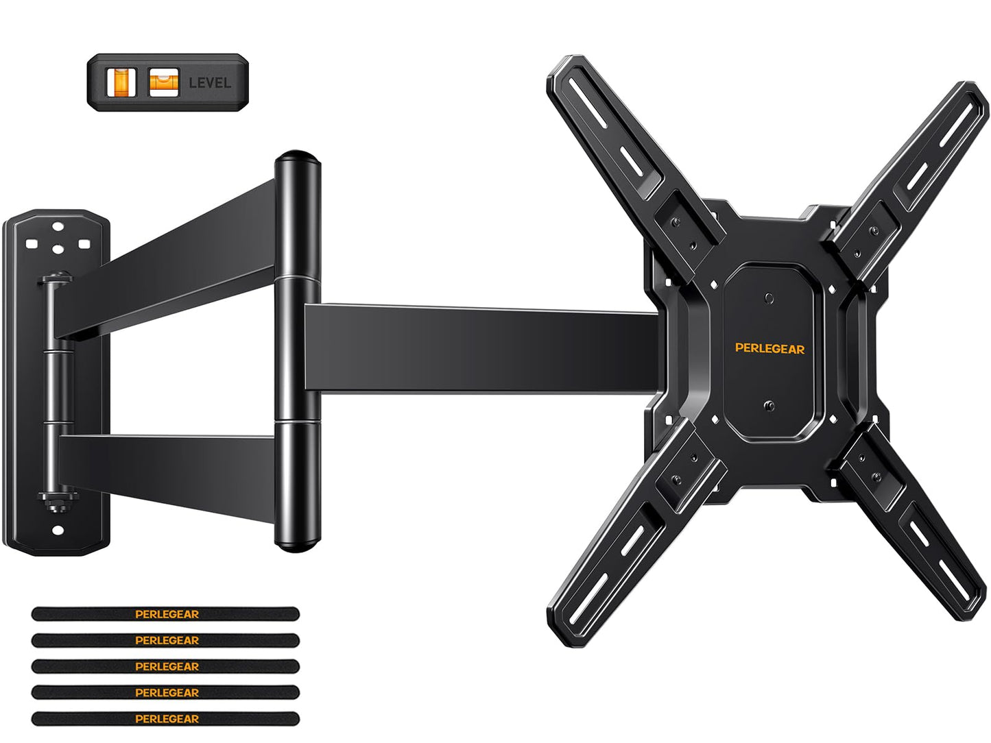 Perlegear Long Arm TV Wall Mount for 26-65 inch TVs up to 100 lbs, Corner TV Mount Bracket with 31.65” Extension, Swivel, Tilt Articulating Arms, Full Motion Wall Mount, Max VESA 400x400mm PGMF25B