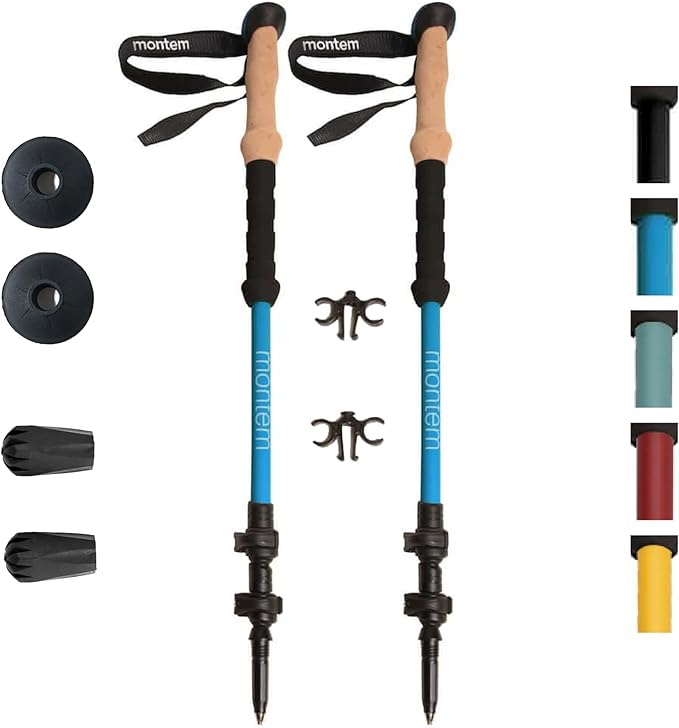 Montem Ultra Light 100% Carbon Fiber Trekking, Walking, and Hiking Poles - One Pair (2 Poles) - Ultra Light, Quick Lockin...