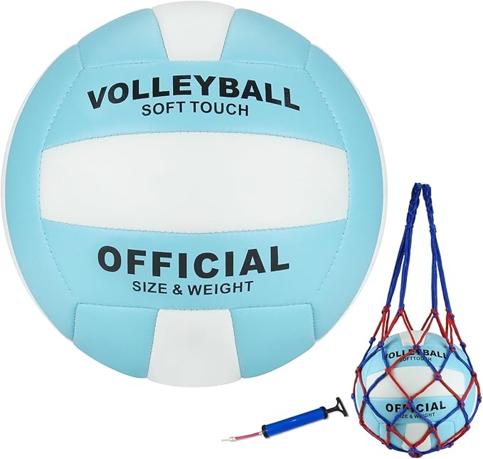 UUBEMM Volleyball Soft Touch for Indoor Outdoor Beach Park Games Gym Practice,Official Size Backyard Volleyballs with Pump...