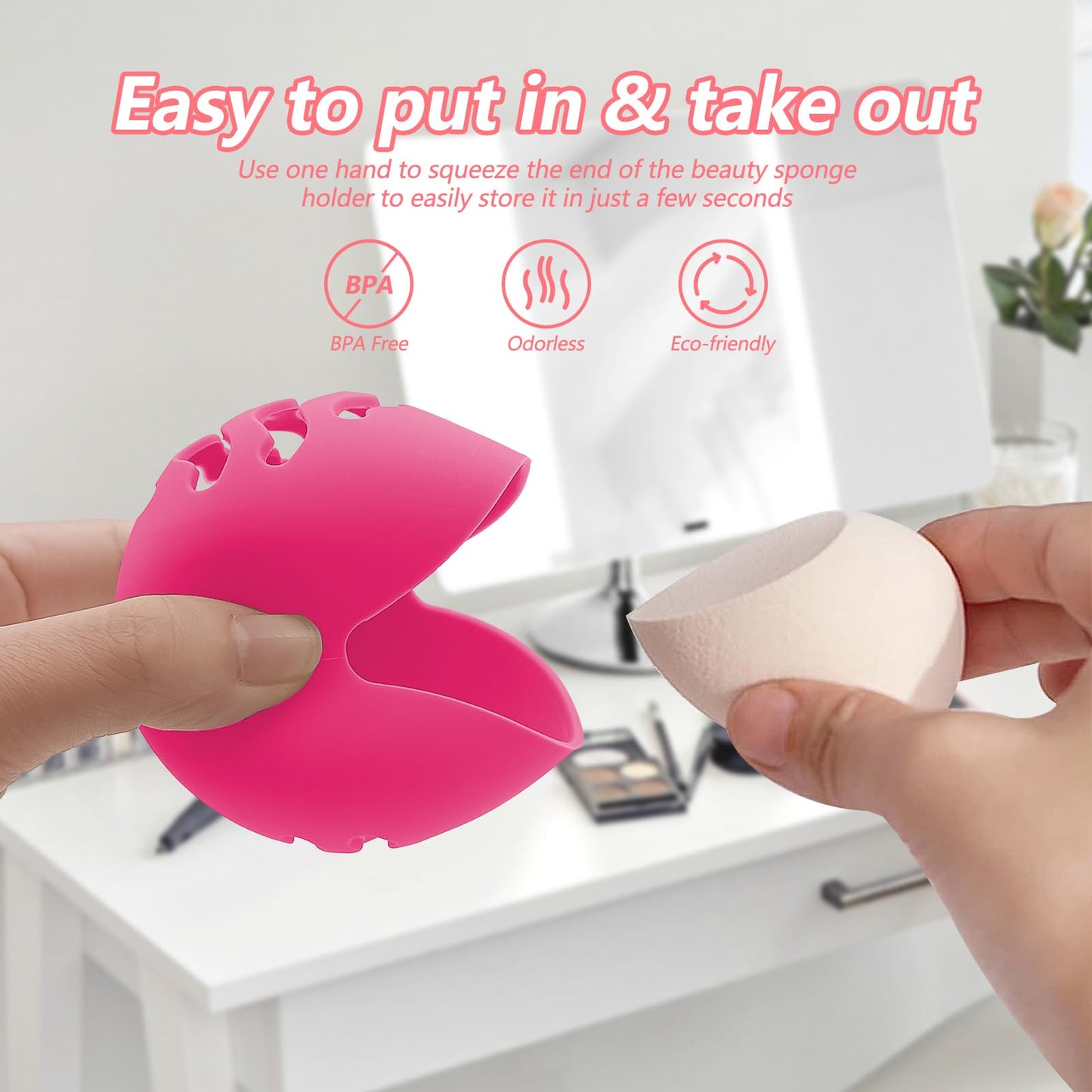 TIKIUKI 2-Pack Silicone Makeup Sponge Travel Case Makeup Sponge Holder Beauty Blender Case - Travel Storage Case for Beauty Blen