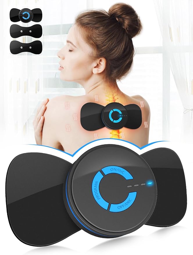 Pawfan Tens Black Unit with 2 Pads,EMS Microcurrent Mini Massager Machine,Low Frequency Multi Function Physiotherapy Instr...