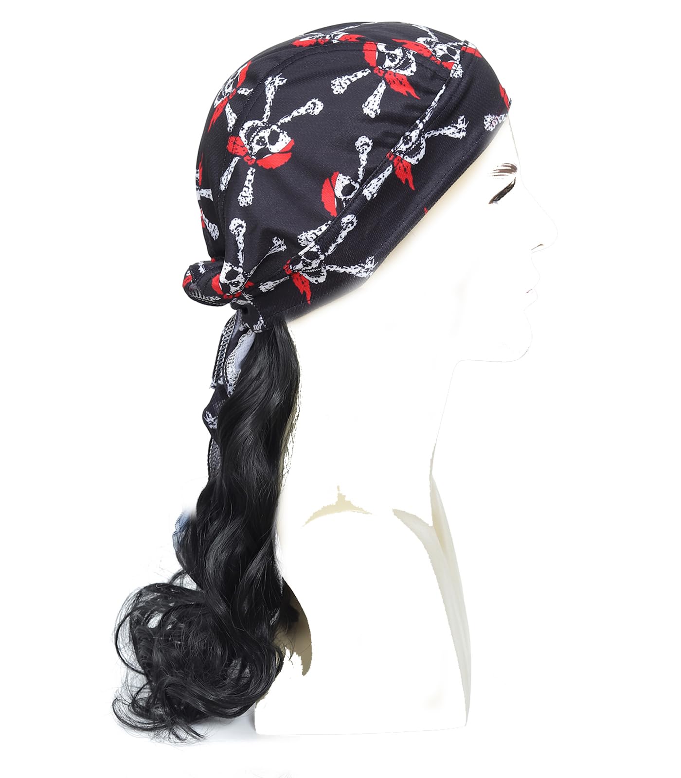 Cariniss Mullet Wig for Men,Mullet Costume Wig Pirate Hat, One Size (Black)
