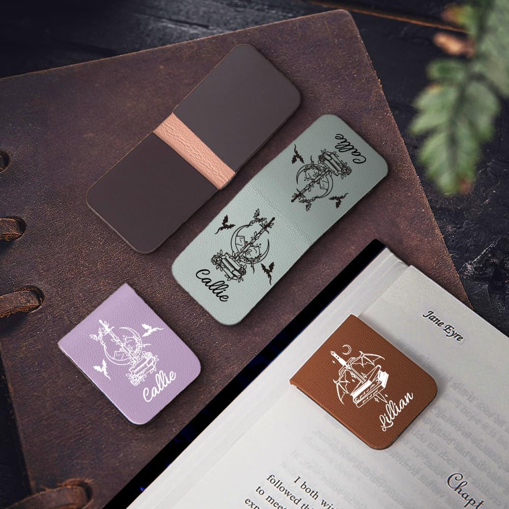CALLIE Personalized Magnetic Bookmark Clip – Custom Name Reading Gifts for Book Lovers, Birthday Teacher's Day Christmas for Bookworm Gifts (Magic World)