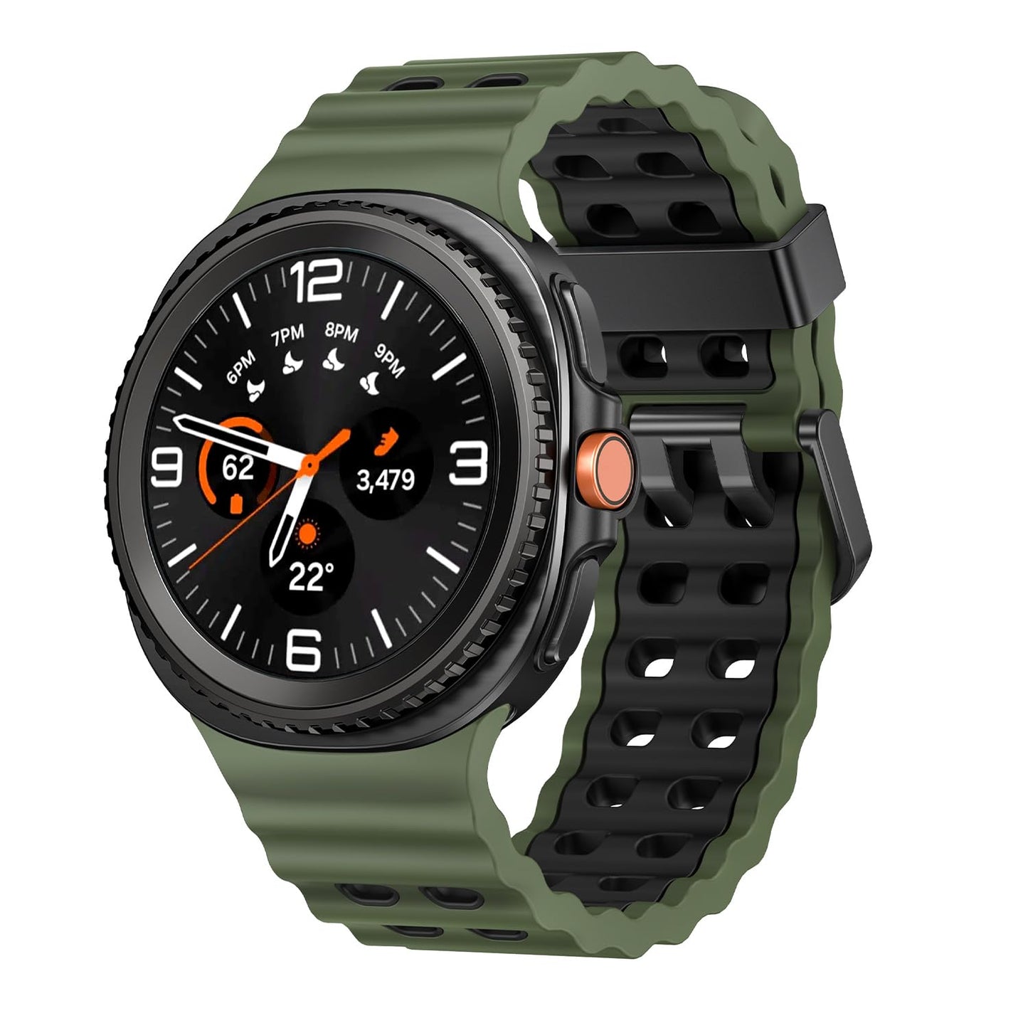 Sodhad Marine Silicone Sport Band Compatible With Samsung Galaxy Watch 8 Classic 46Mm Men Women, Soft Silicone Sport Breathable