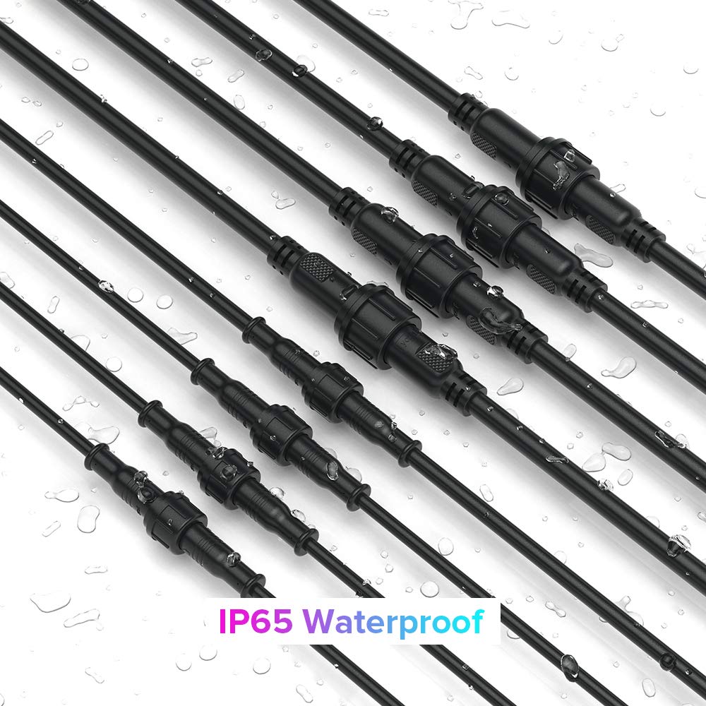 BTF-LIGHTING 5 Pin Electrical Connector IP65 Male Female 22AWG Extension Cable 20cm for Car Truck Boat Indoor Outdoor