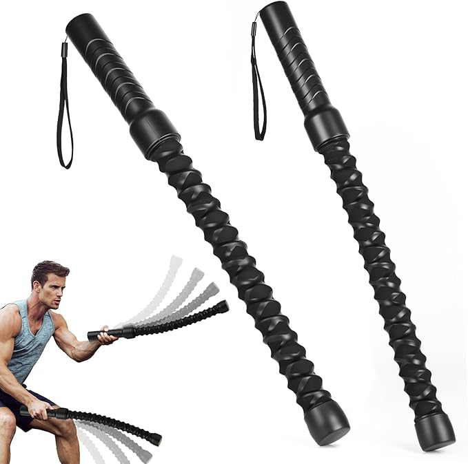 2PCS Weighted Ropeless Battle Rope, Professional Portable Durable Exercise Rope Cordless for HIIT Workouts, Cardio & Muscl...