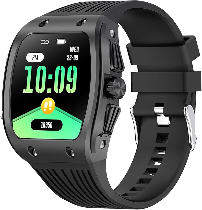 Smart Watches for Men, 1.76" HD Square Touchscreen Smartwatch, Heart Rate/SpO2/Sleep Monitor, Make/Answer Calls, 100+ Spor...