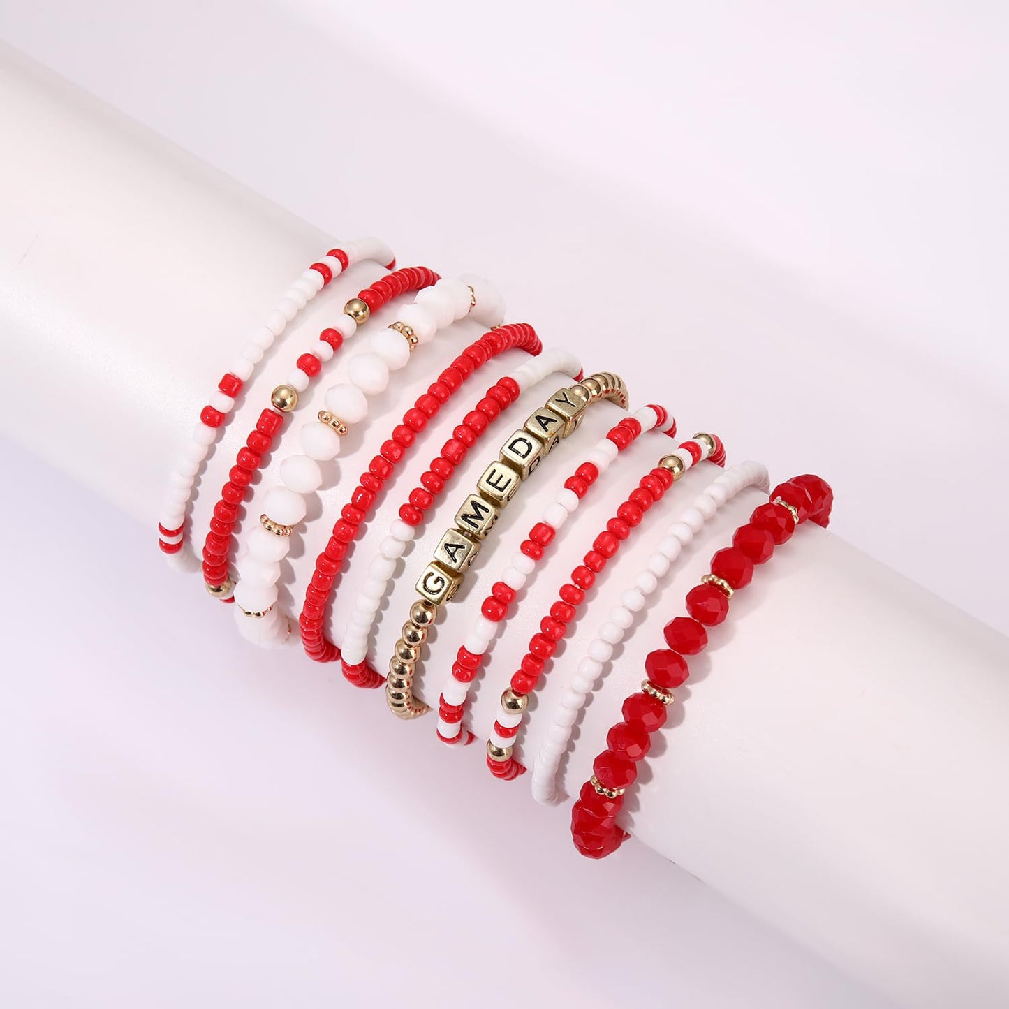ZOLEAROPY Game Day Bracelets Stack Football Bracelets for Women Men Stackable Game day Bracelet Accessories Football Mom Outfit