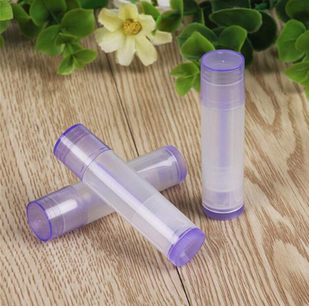 5ml 50 Pcs Empty Clear Lip Balm Tubes Containers with Twist Bottom and Multi Color Caps for Making Lip Balm,DIY Cosmetic Tubes