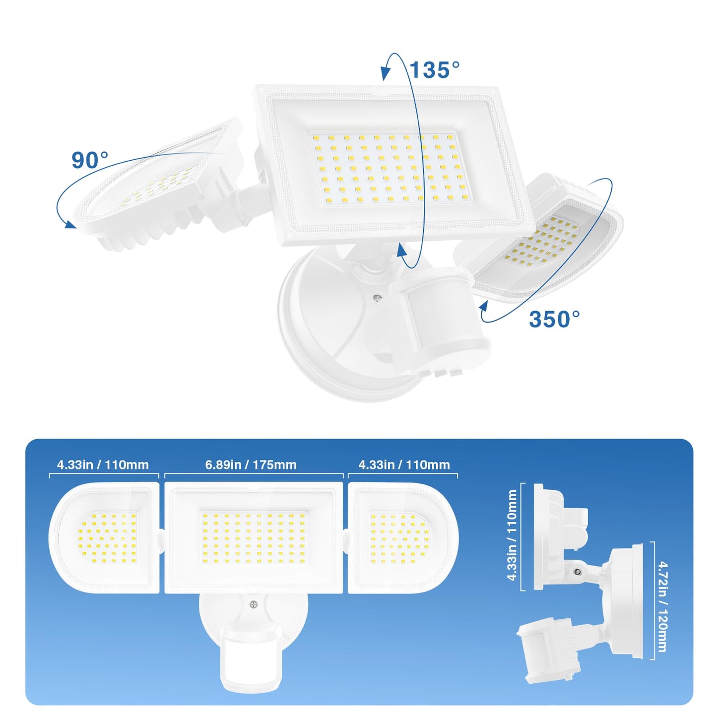 150W Motion Sensor Lights Outdoor For Outside  15000Lm Led Flood Lights Outdoor Wired Dusk To Dawn  Exterior Security Floodlight Fixture Waterproof Ip65  Outdoor Lighting For House  Garage 2 Pack