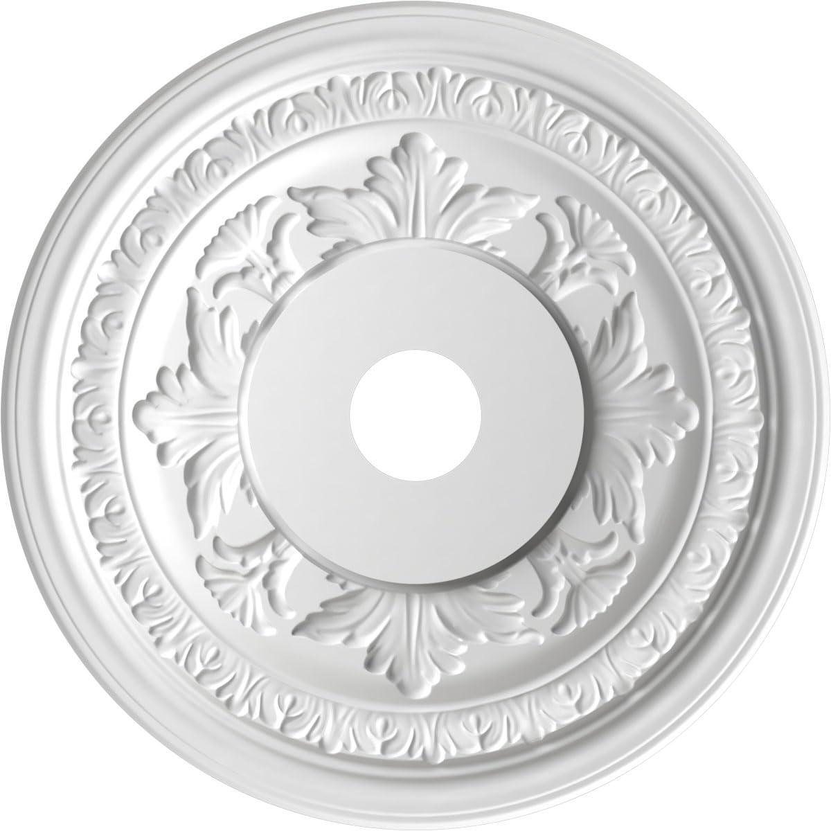 Ekena Millwork Cmp22Babgl Baltimore Thermoformed Pvc Ceiling Medallion (Fits Canopies Up To 7 3/4), 22Od X 3 1/2Id X 1P, Bright