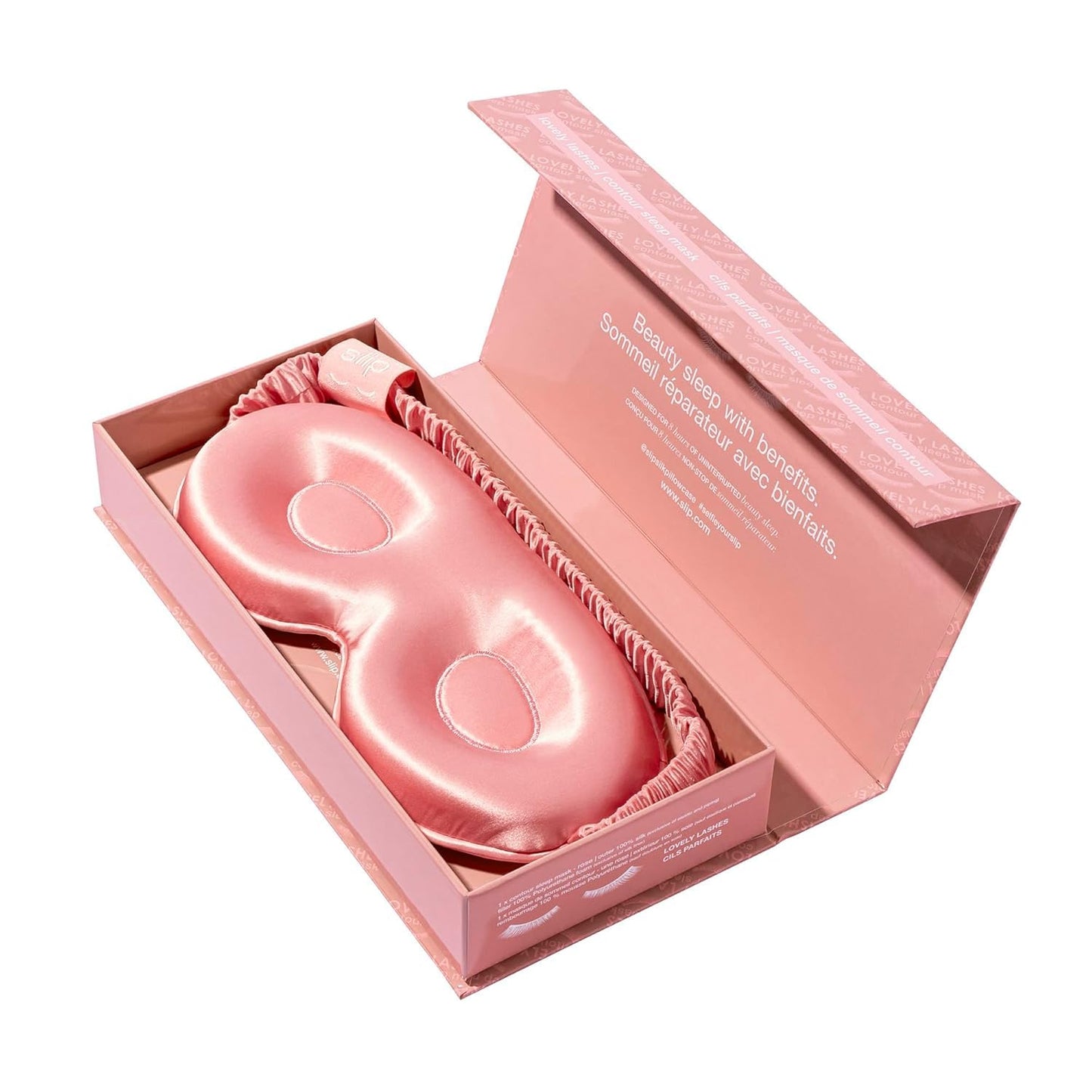 slip Rose Contour Sleep Mask | Pure Silk, 100% Mulberry Silk | Contoured Design for Optimal Light Blocking & Comfort | Soft, Gentle on Skin, Adjustable Strap for Perfect Fit | Ideal for Restful Sleep