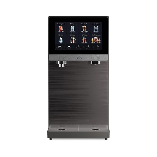 Brio Q60 Sparkling Water Countertop Dispenser with Refillable Tank, No Plumbing Required | Instant Hot & Cold 4 Stage Reverse Osmosis Filtration, Reduces PFAS & Microplastics | Touch Screen Display