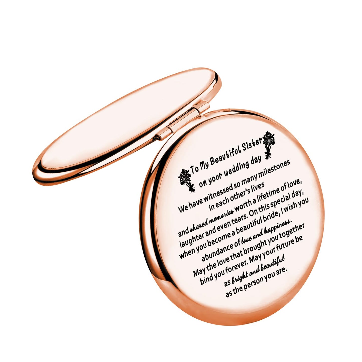 WSNANG Sister's Wedding Makeup Mirror - Bridal Shower Gift With Light, Magnification & Storage