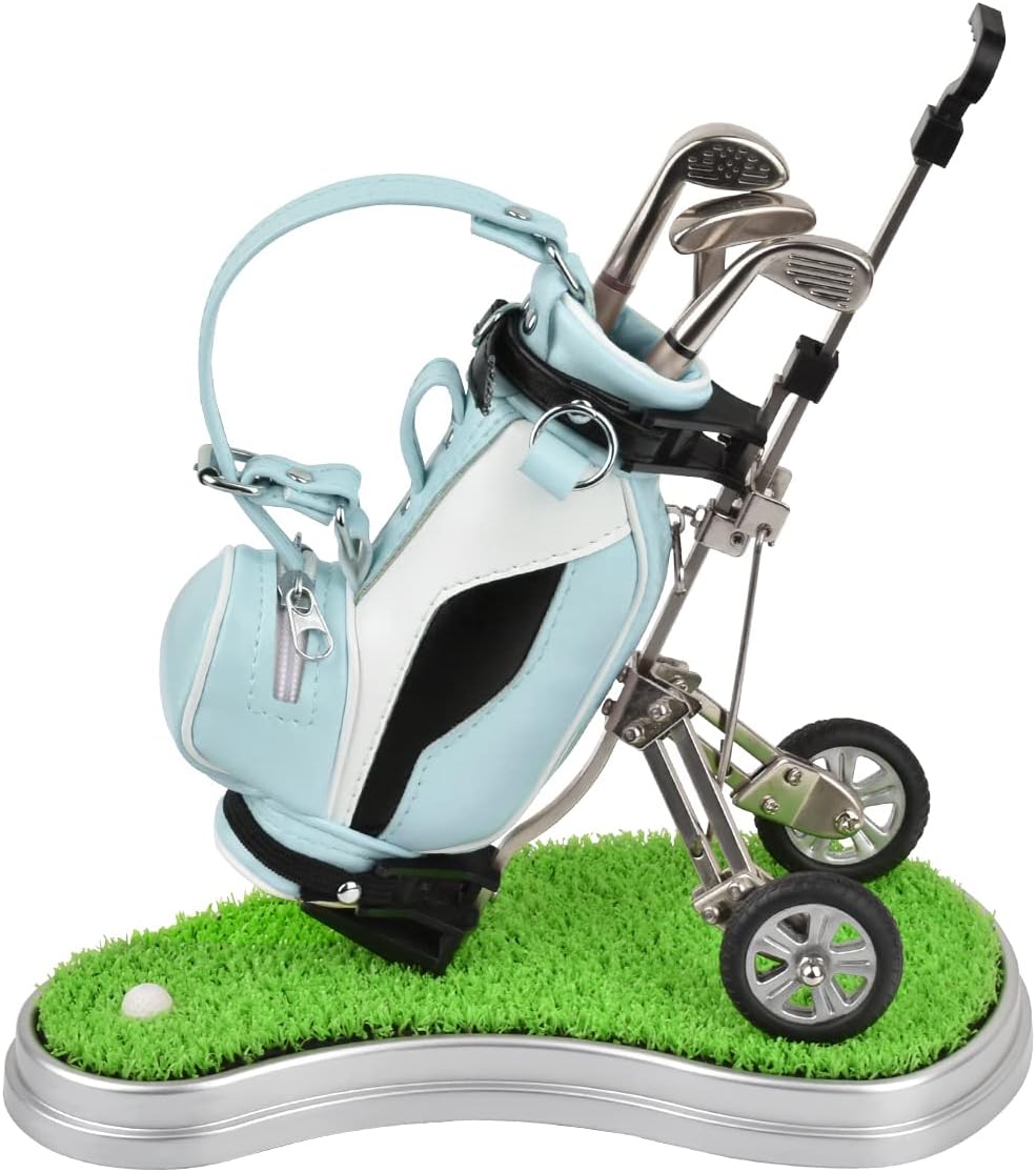 Dual-Purpose Creative Golf Pen Holder With 3 Club Pens - Office Desk Decoration, Souvenir Birthday Gift for Golfer Fans, Women and Men
