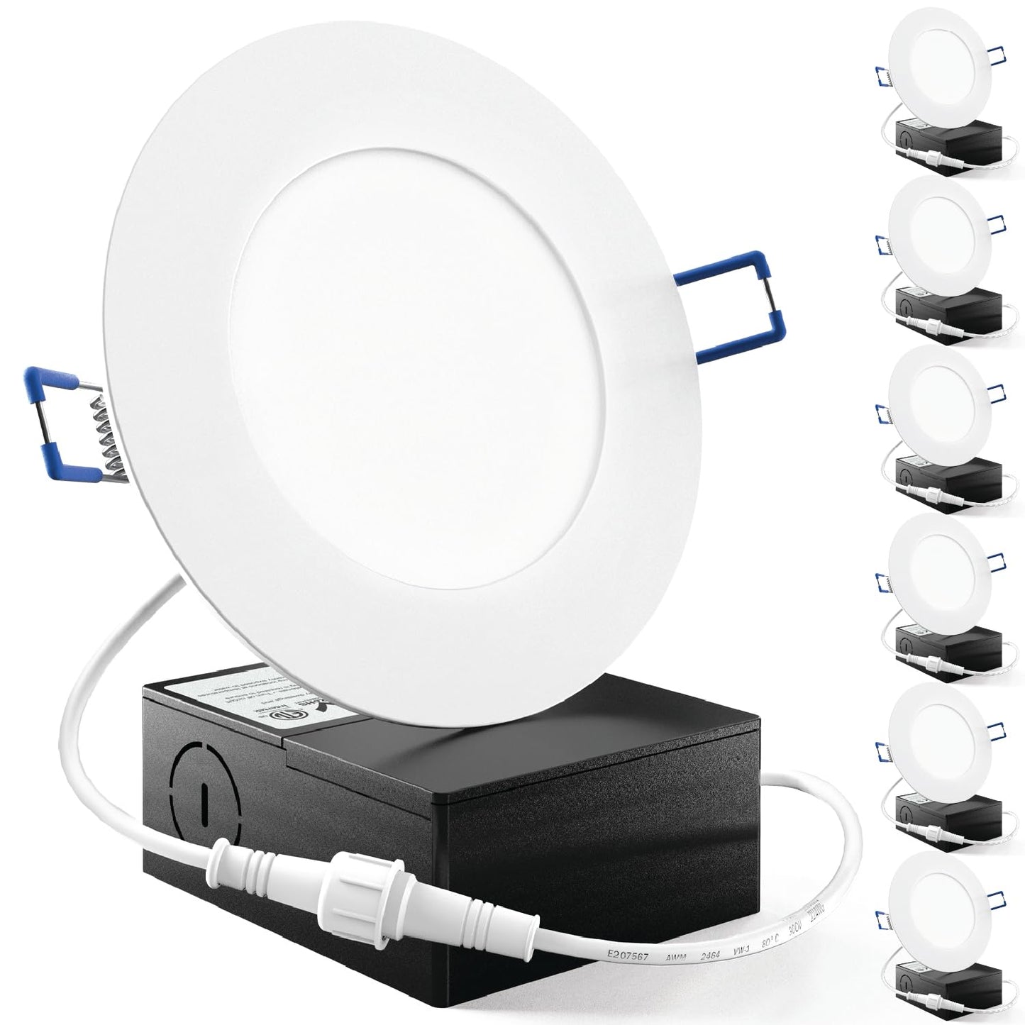 Sunco 4 Inch LED Recessed Lights, 6 Pack, 650 LM, Dimmable, 2700K Soft White, Model DL_SL4-10W-4K-