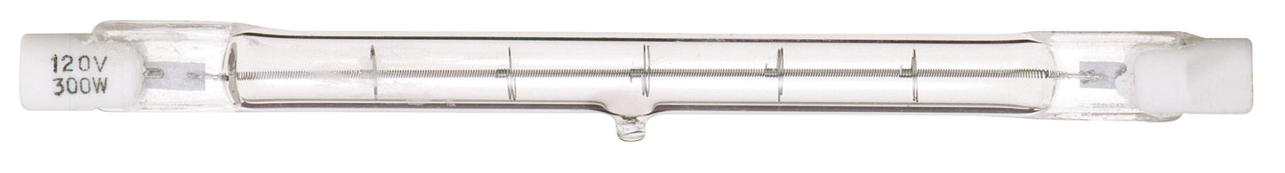 Satco S3166 100W Halogen Light Bulb, 1650 Lumens, Clear, Dimmable, R7S Base, 120V, 118Mm, 1