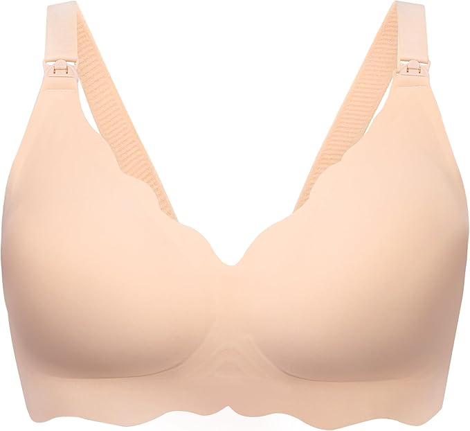 Angelhood Nursing Bras for Breastfeeding Ultra Comfort Seamless Maternity Bra Wireless Pregnancy Bralette with Bra Extender