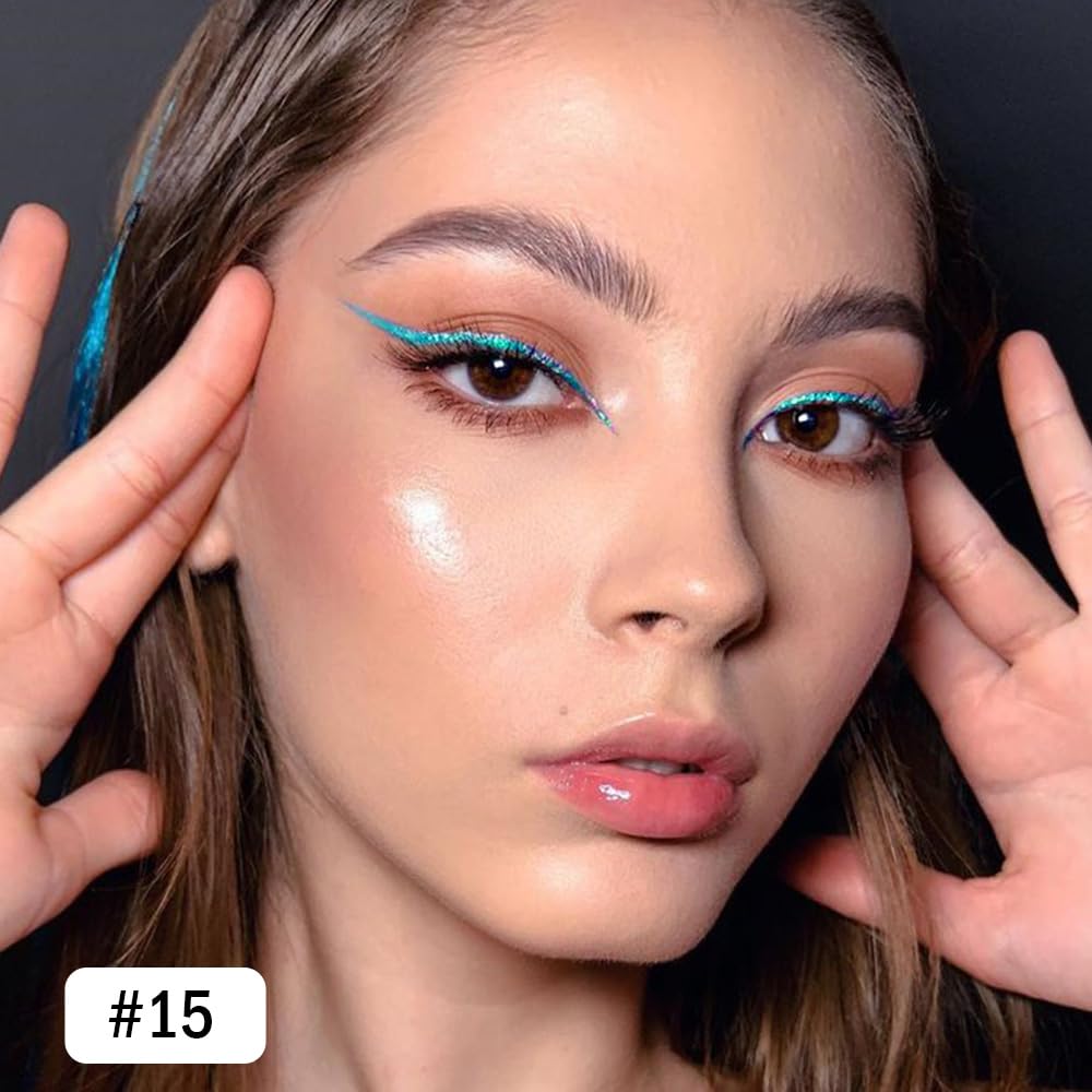 Kaely Gel Eyeliner Pencil for Women, Blue Green Eye Liner Waterproof Smudge Proof with Sharpener, Waterline Eye Makeup Liners, d