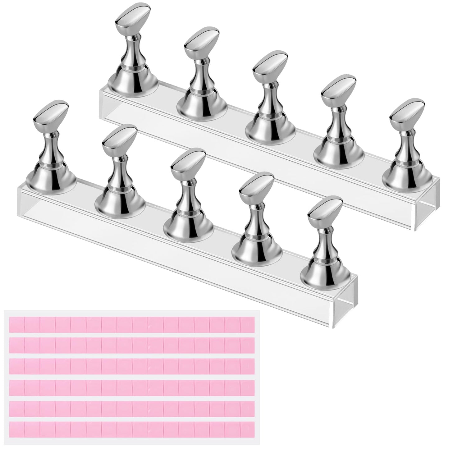 Etercycle Nail Stand Press On Nail Stand Nail Holder for Painting Nails Magnetic Nail Tips Practice Stands with 80Pcs Reusable P